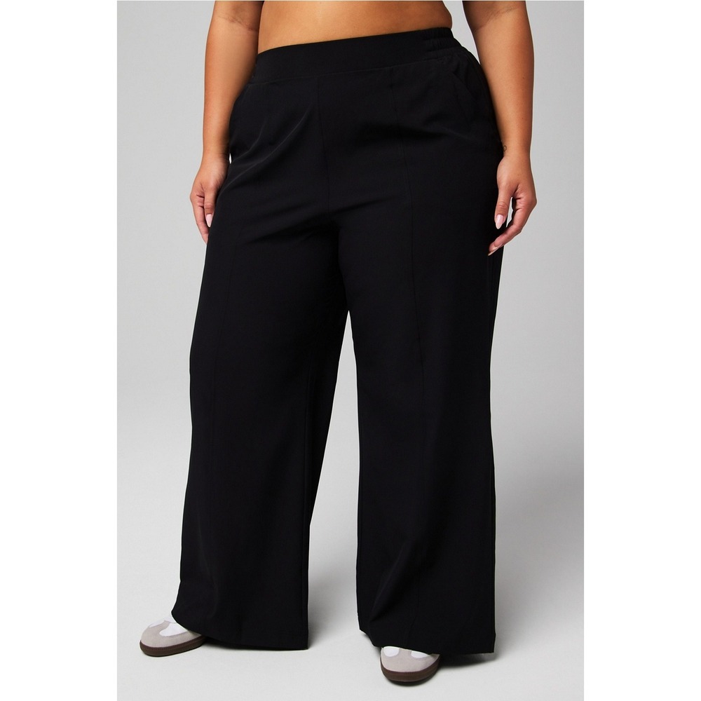 Fabletics Downtown Wide Leg Trousers XXL/1X Tall Plus Black Workleisure New